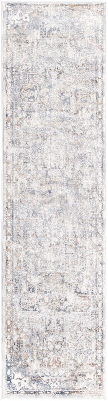 Starfield · Distressed medallion rug, ivory and slate