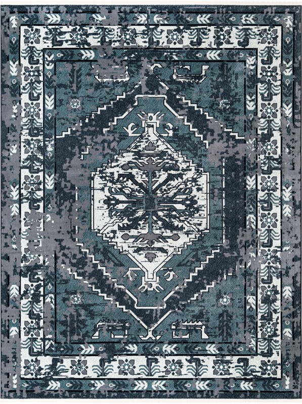 7' 10 x 10' Simcoe · Border rug, midnight blue