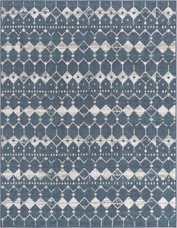 7' 10 x 10' Stowe · Diamond Outdoor Rug, navy