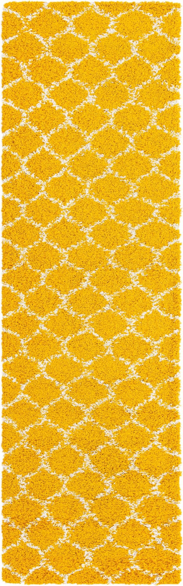 2' x 7' Barnett · Lattice Shag Rug, yellow