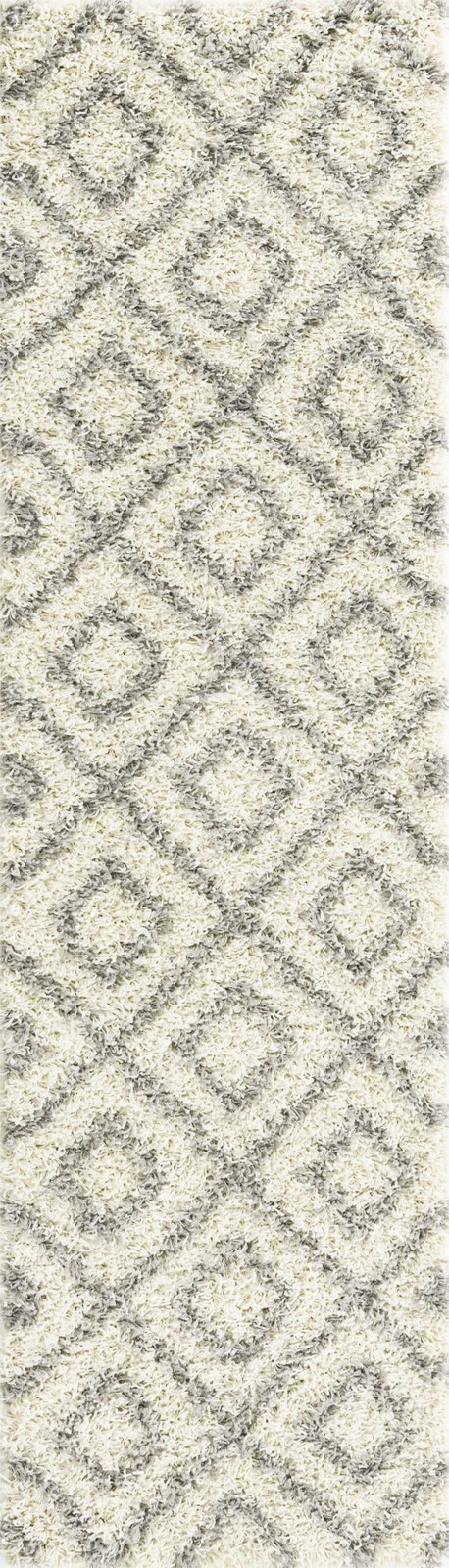 2' x 7' Brock · Diamond Shag Rug, ivory