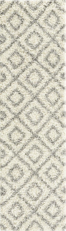 2' x 7' Brock · Diamond Shag Rug, ivory