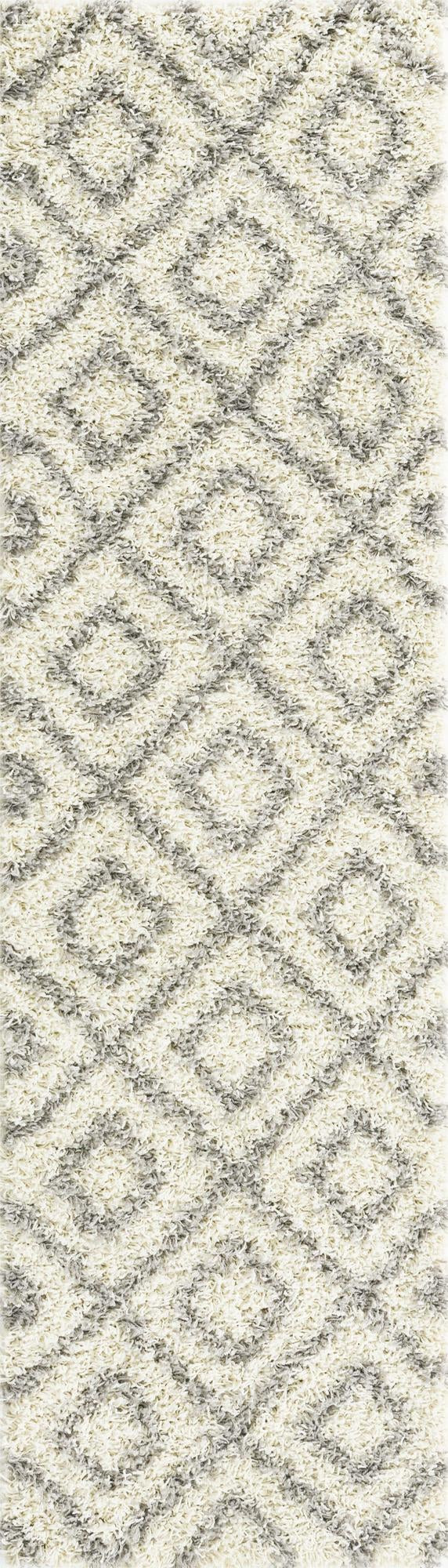 2' x 7' Brock · Diamond Shag Rug, ivory