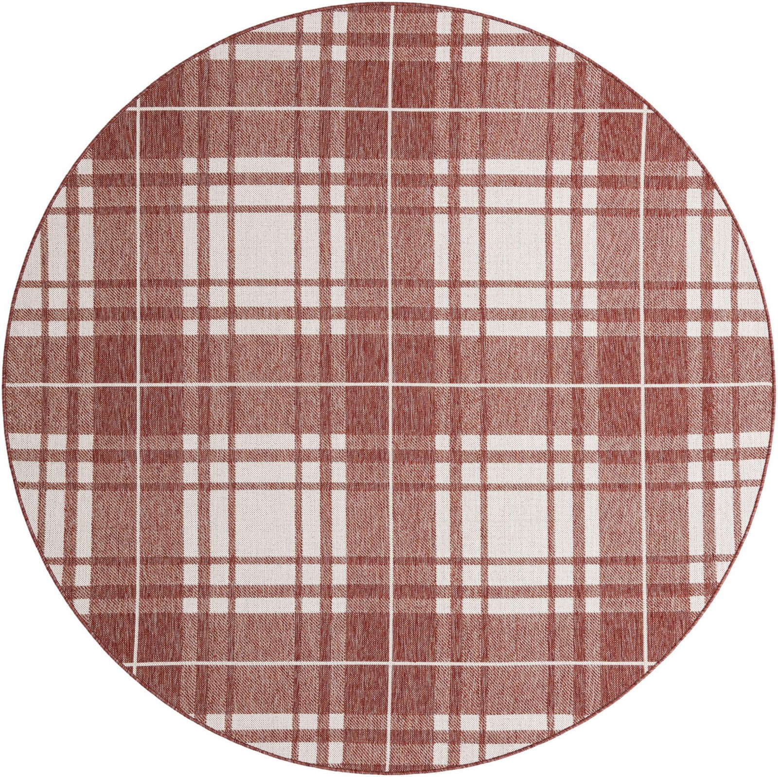 7' 10 x 7' 10 Maguire · Plaid Outdoor Rug, red