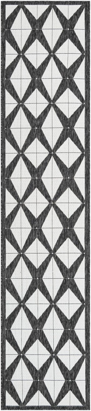 2' 7 x 12' Whyte · Border Outdoor Rug, black and white