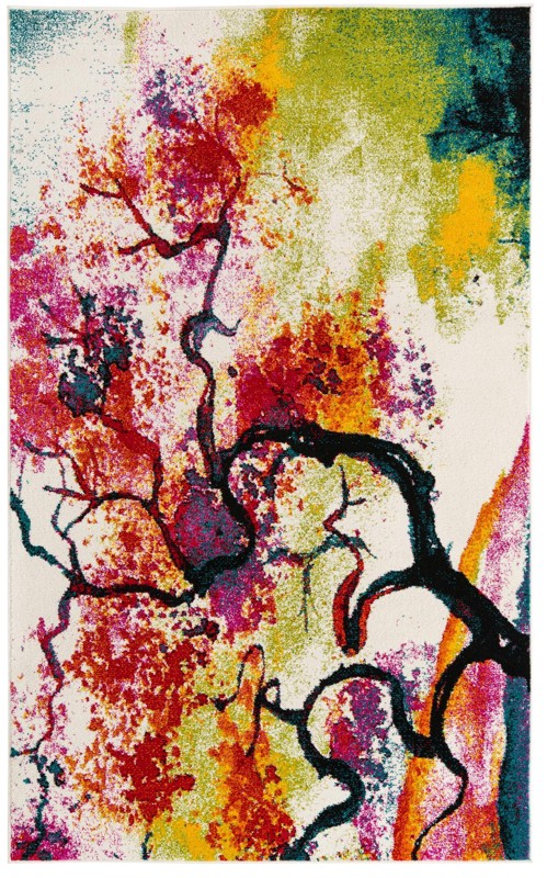 Tucker · Botanical rug, multicolor on ivory