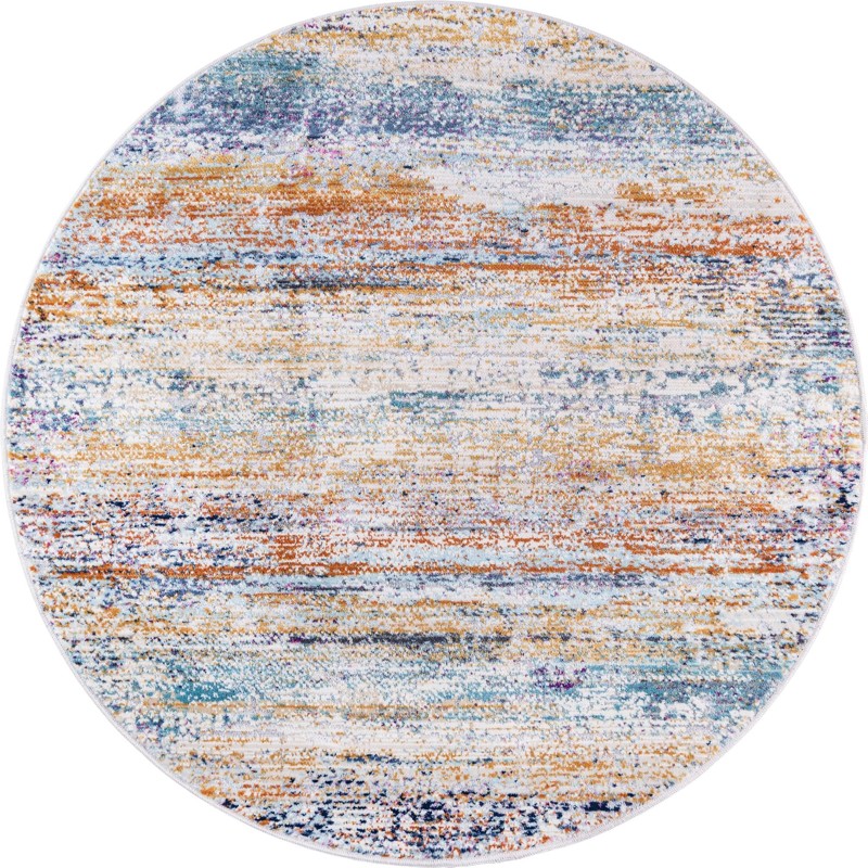 3' 7 x 3' 7 Lambert · Abstract rug, blue