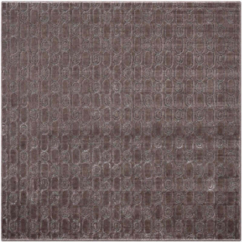 10' x 10' Renwick · Geometric lattice rug, gray and silver