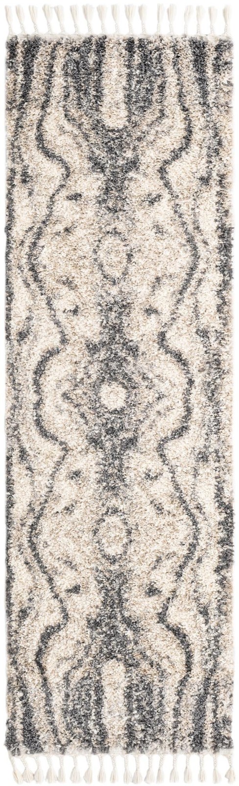 2' 7 x 8' 2 Helena · Abstract Shag Rug, ivory and gray