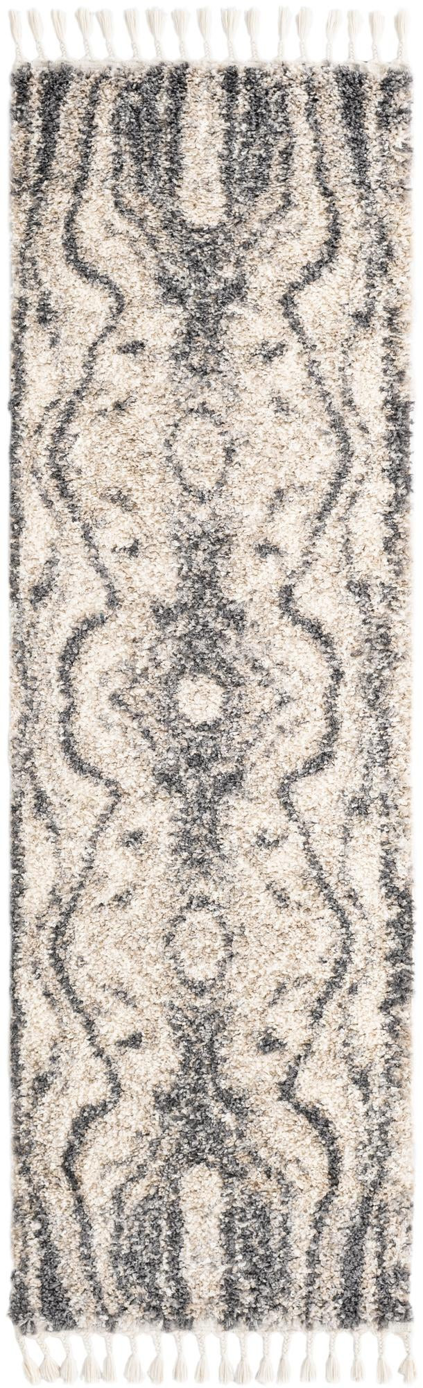 2' 7 x 8' 2 Helena · Abstract Shag Rug, ivory and gray