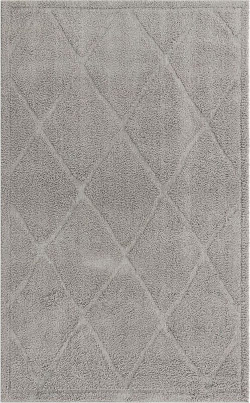 5' x 8' Ancrum · Diamond Shag Rug, solid gray
