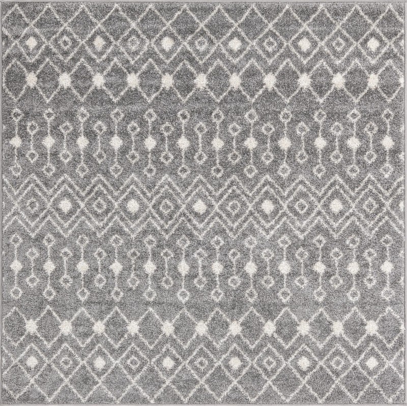 5' 3 x 5' 3 Boswell · Geometric rug, gray and ivory