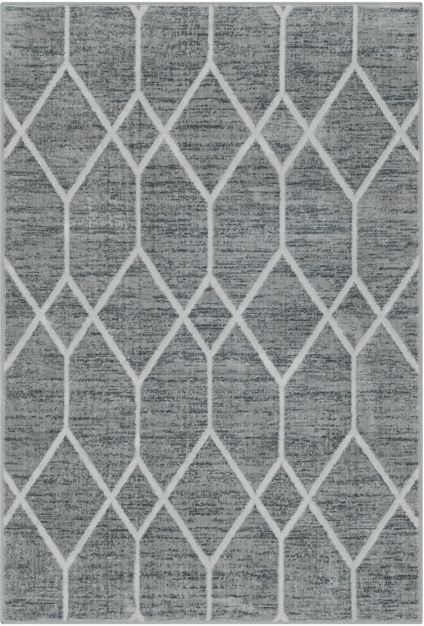 4' x 6' Thatcher · Diamond rug, grey