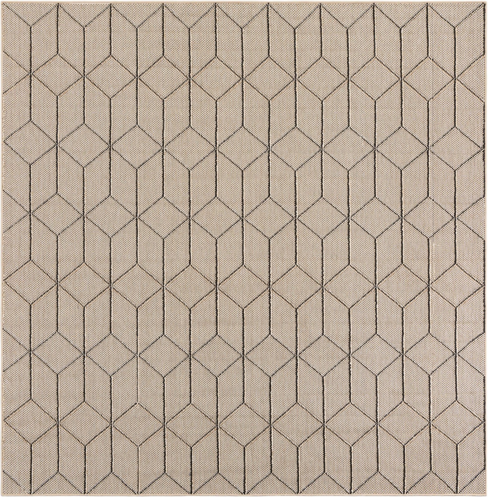 7' 10 x 7' 10 Jasper · Diamond Outdoor Rug, khaki