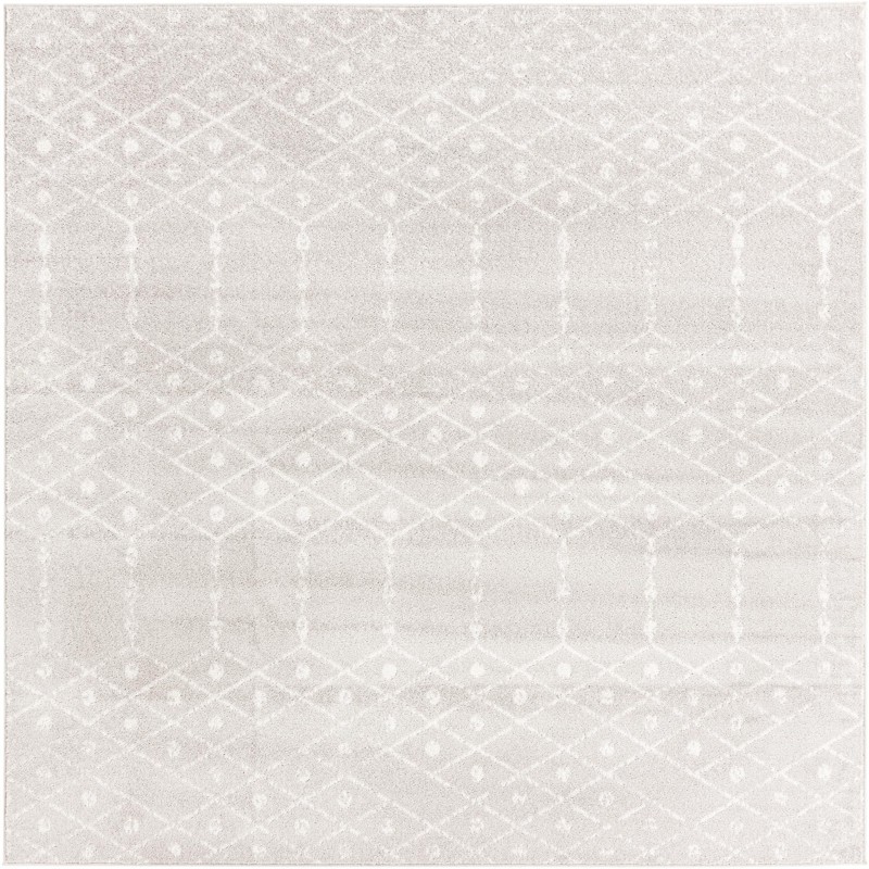Newcomb · Geometric lattice rug, light gray and ivory