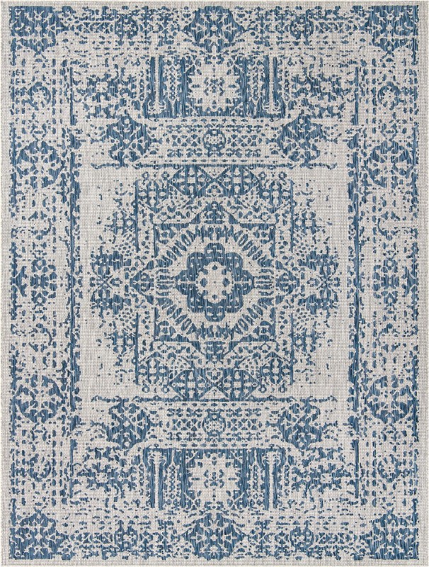 10' x 13' Hayden · Border Outdoor Rug, blue