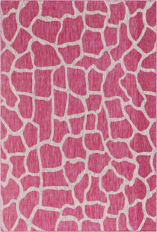 6' x 9' Stillwater · Animal print Outdoor Rug, fuschia