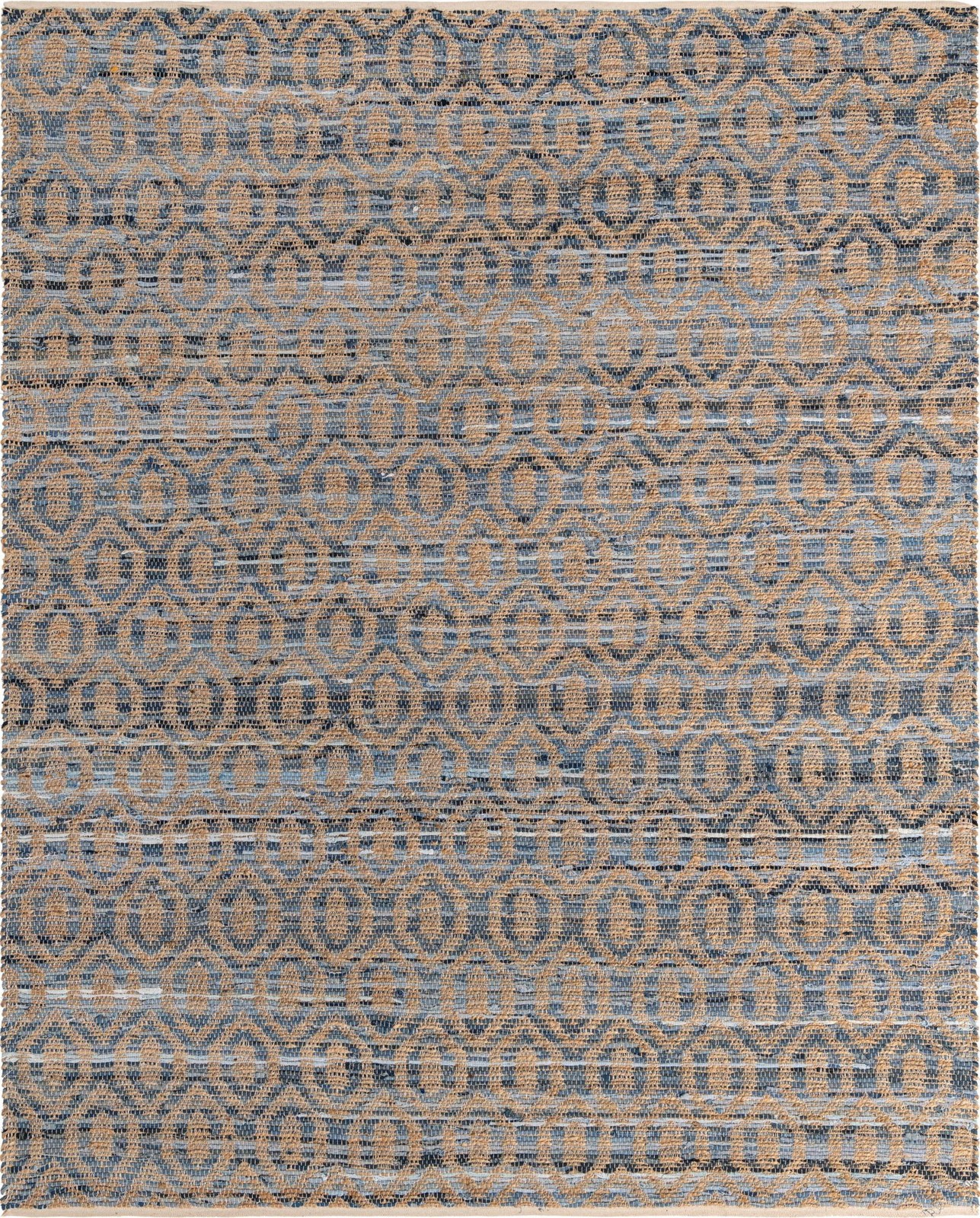 9' x 12' Hops · Lattice Chindi Rug, navy and natural