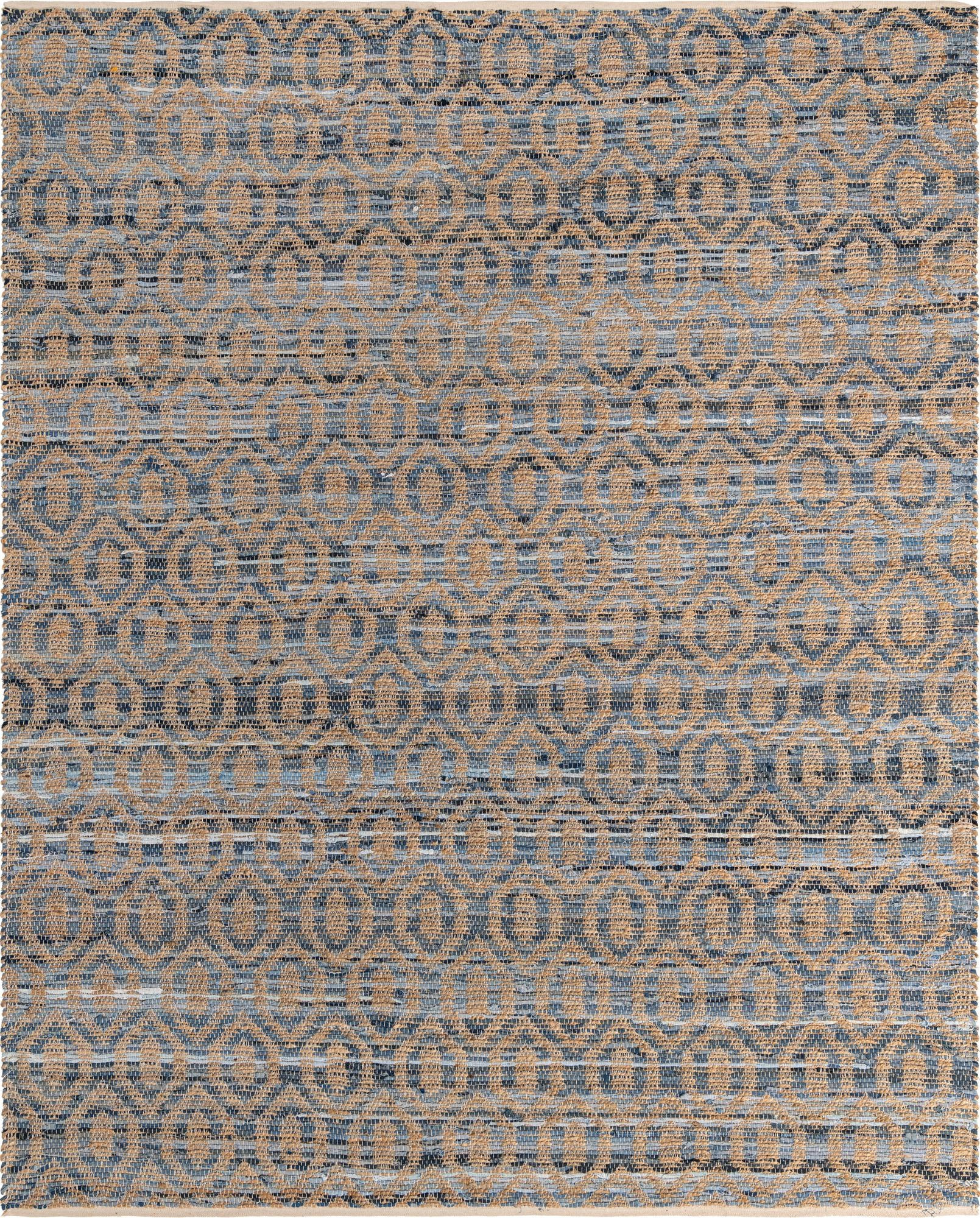 9' x 12' Hops · Lattice Chindi Rug, navy and natural