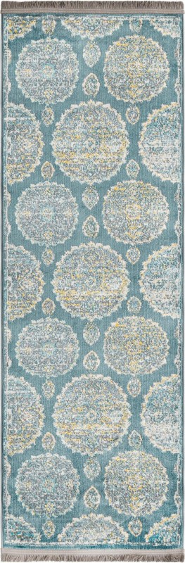 2' 2 x 6' Mather · Medallion rug, gray