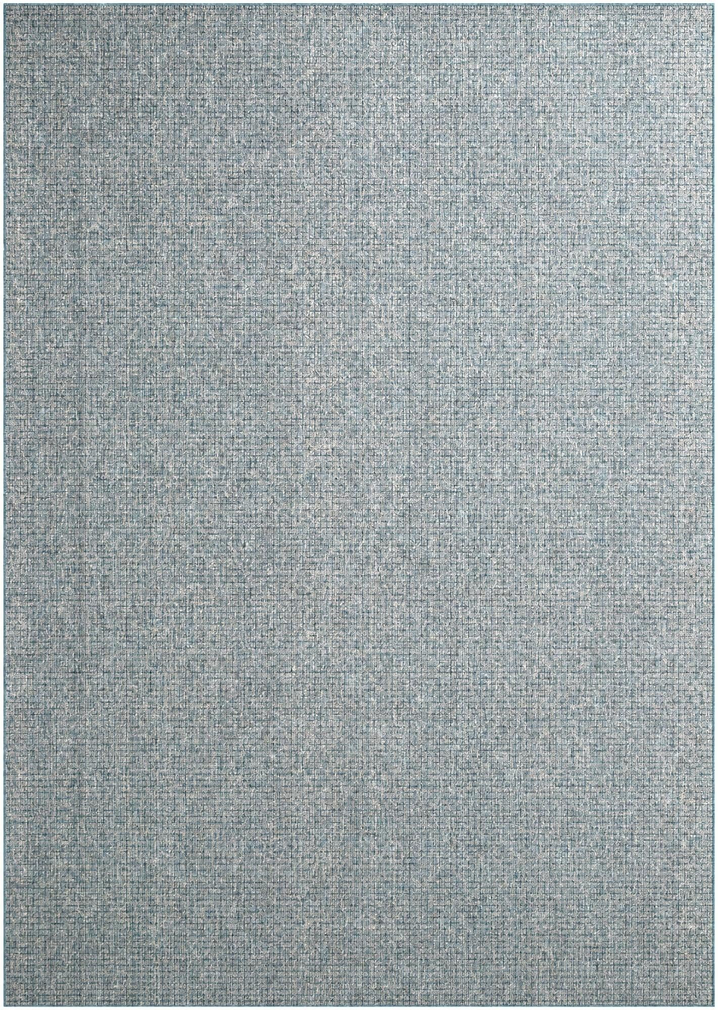 10' x 14' Loam · Grid Outdoor Rug, aqua blue