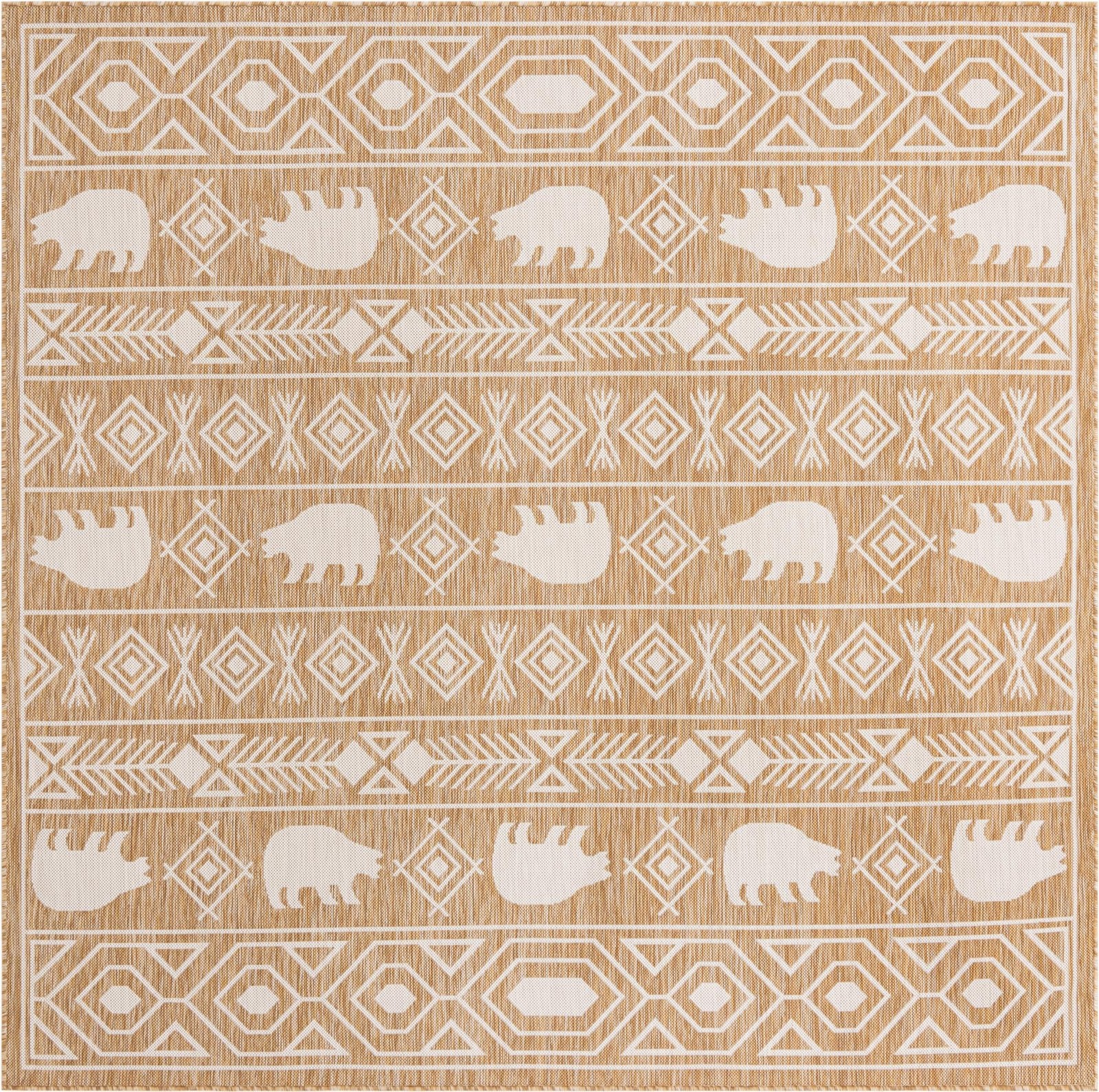 7' 10 x 7' 10 Ralston · Border Outdoor Rug, taupe