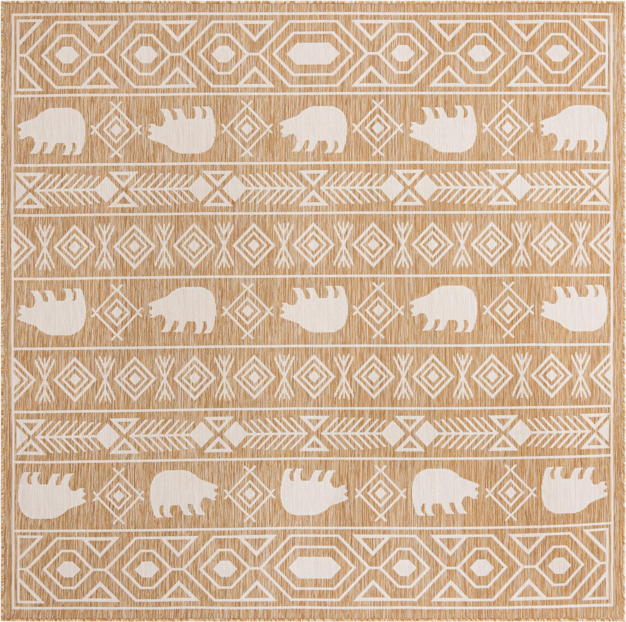 7' 10 x 7' 10 Ralston · Border Outdoor Rug, taupe