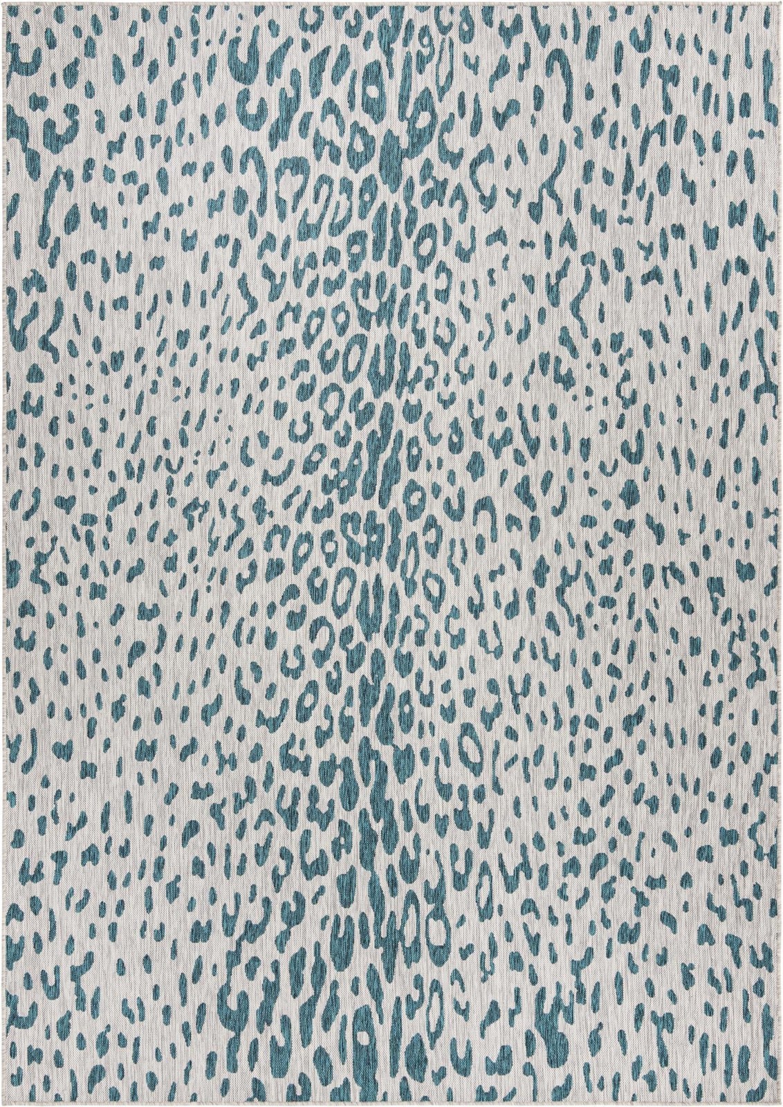 7' 10 x 11' Winterberry · Animal print Outdoor Rug, teal