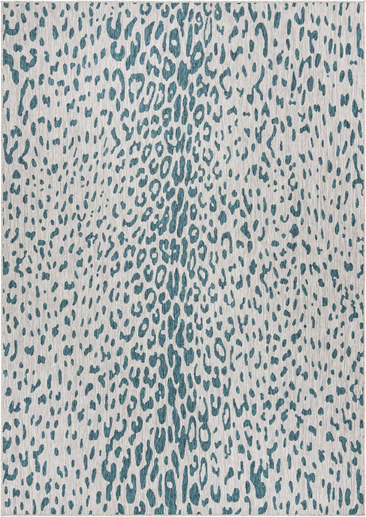 7' 10 x 11' Winterberry · Animal print Outdoor Rug, teal