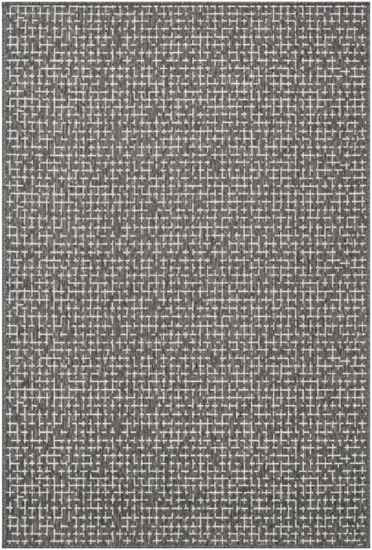 4' x 6' Loam · Checkered Outdoor Rug, charcoal