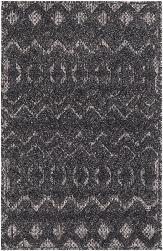 Creed · Geometric Outdoor Rug, charcoal gray and ash