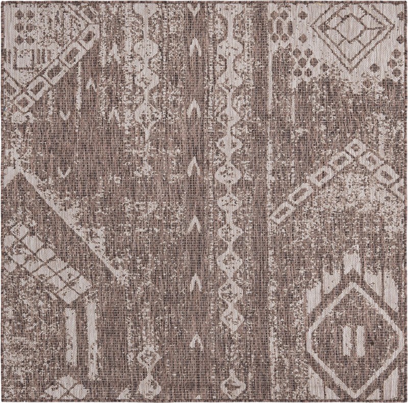5' 3 x 5' 3 Wildman · Geometric Outdoor Rug, brown