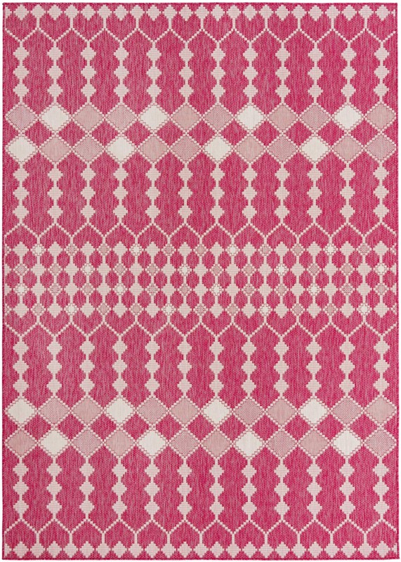 7' 10 x 11' Ramsden · Diamond Outdoor Rug, magenta