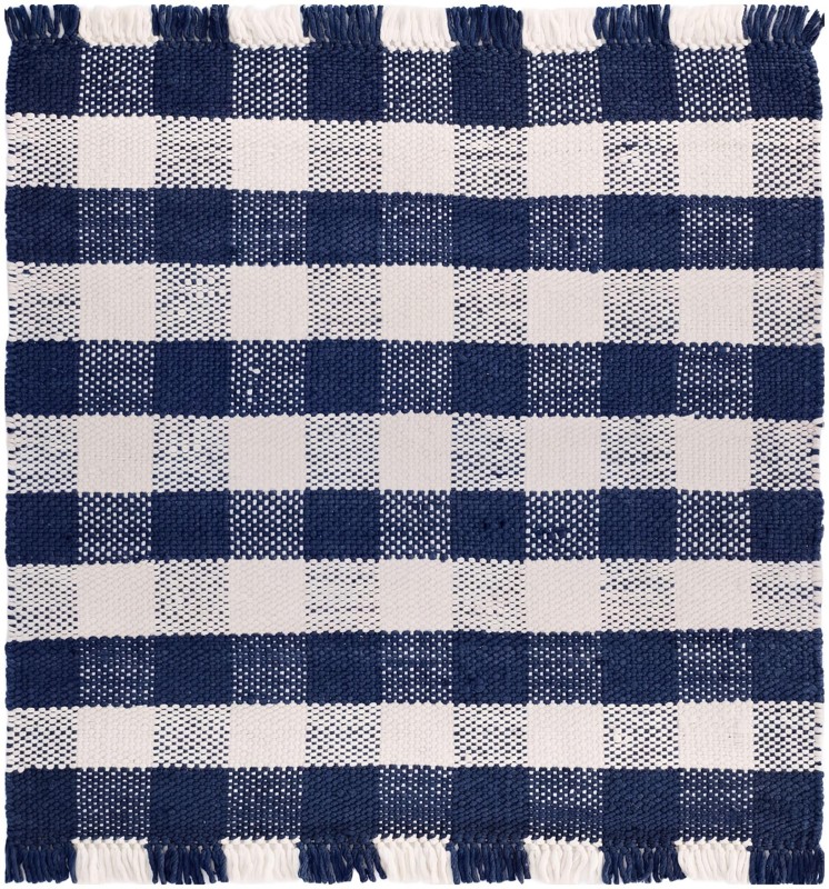 5' 3 x 5' 3 Grady · Checkered Washable Outdoor Rug, navy and ivory