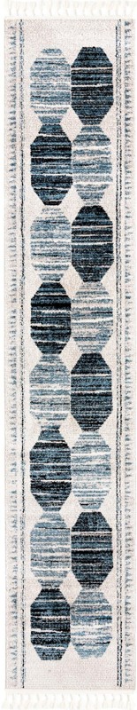Aynsley · Geometric rug, blue, black and ivory