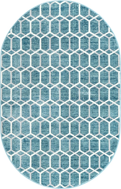Babcock · Geometric rug, blue