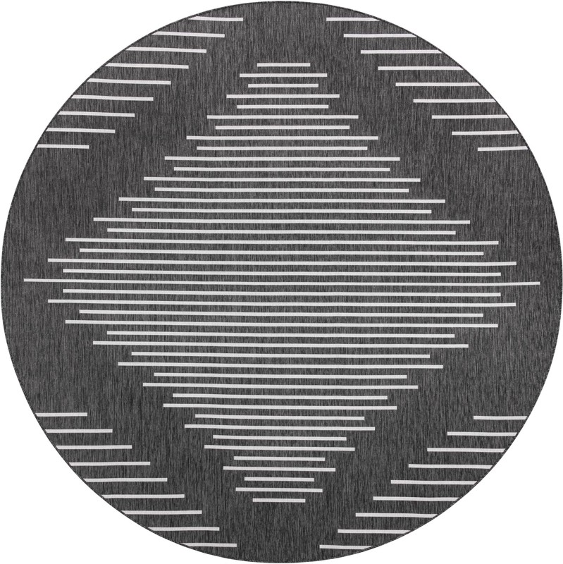 10' 8 x 10' 8 Harlow · Diamond Outdoor Rug, charcoal gray