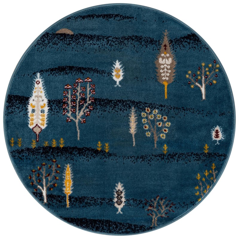 3' x 3' Ironwood · Floral / botanical rug, blue