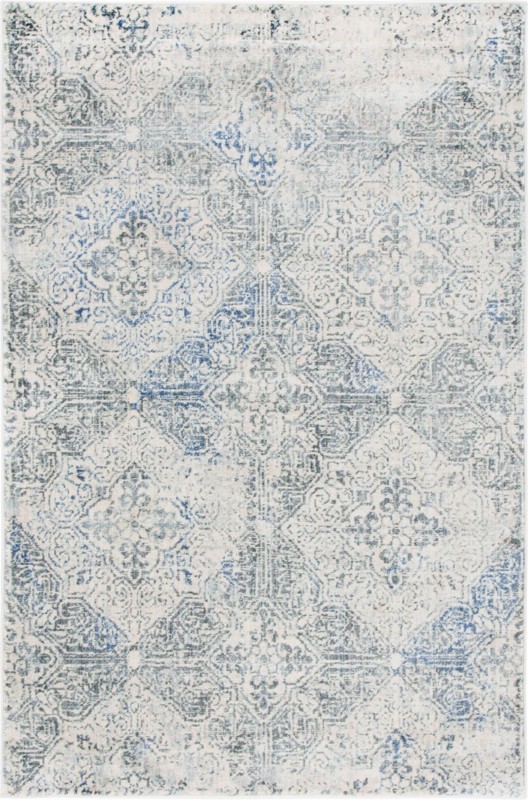 4' x 6' Carlow · Damask rug, navy