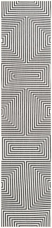 Gorse · Geometric Outdoor Rug, white and black