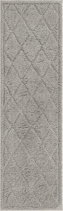 2' x 6' 9 Ancrum · Diamond Shag Rug, solid gray
