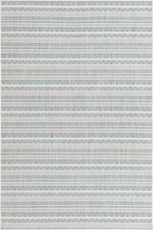 5' 3 x 8' Merlin · Geometric Outdoor Rug, teal