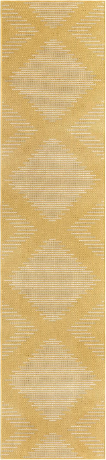 3' 3 x 14' Harlow · Diamond Outdoor Rug, yellow