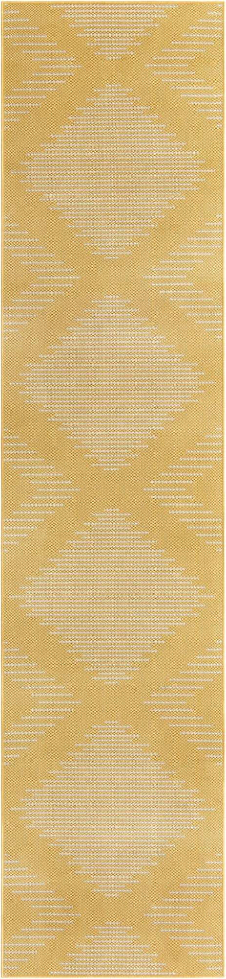 3' 3 x 14' Harlow · Diamond Outdoor Rug, yellow