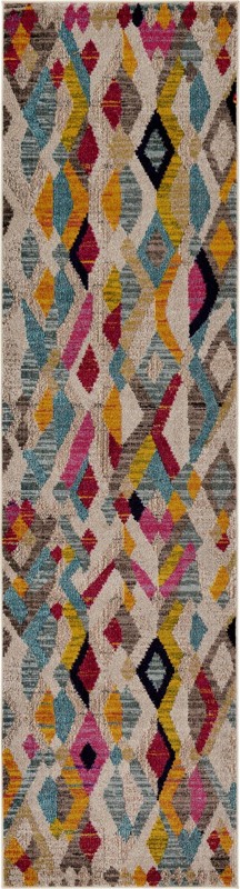 Donnelly · Geometric diamond Washable Rug, vibrant multicolor