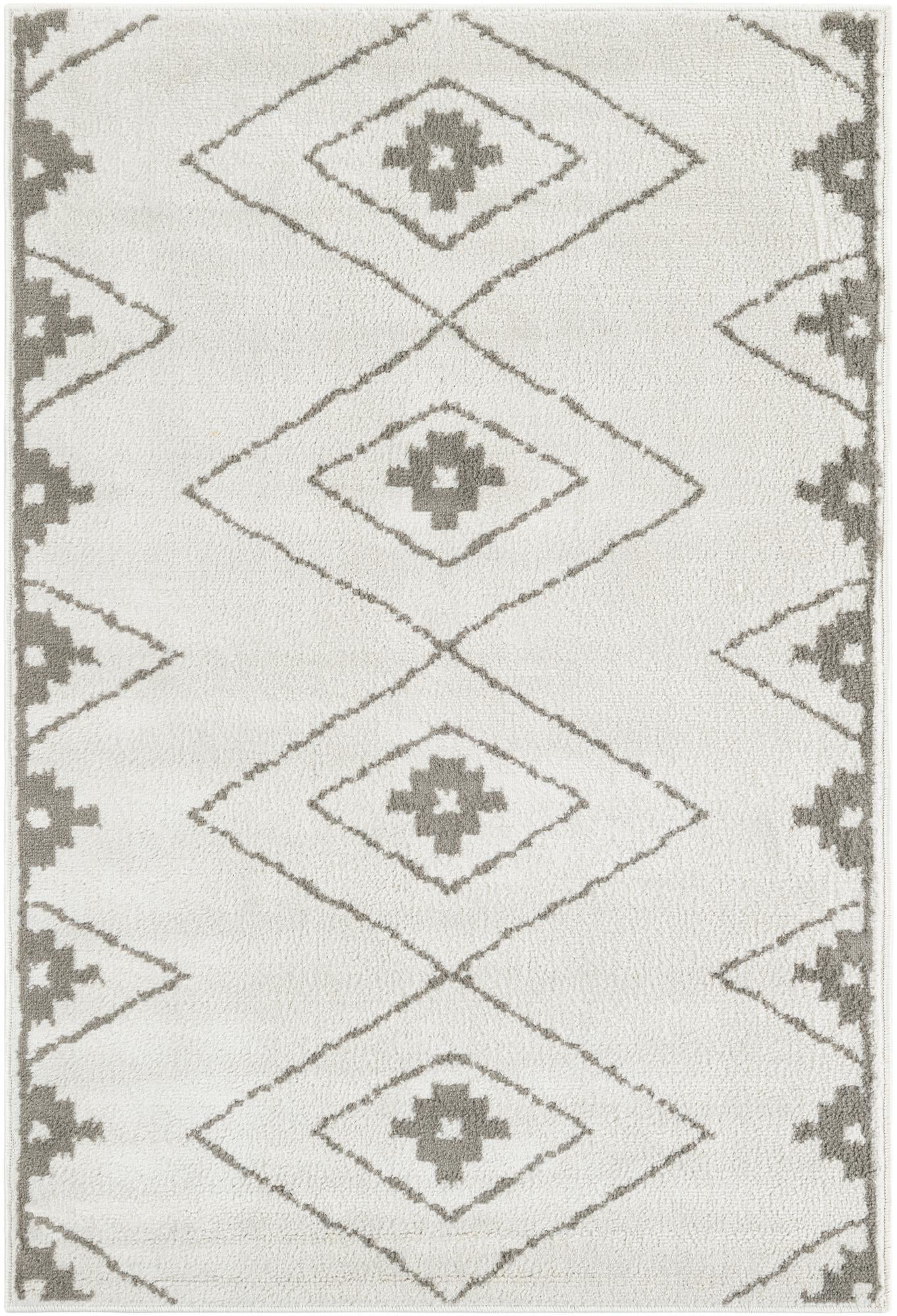 4' x 6' Sumac · Diamond rug, ivory