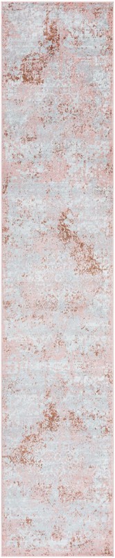 Braxton · Distressed medallion Washable Rug, rose and ivory