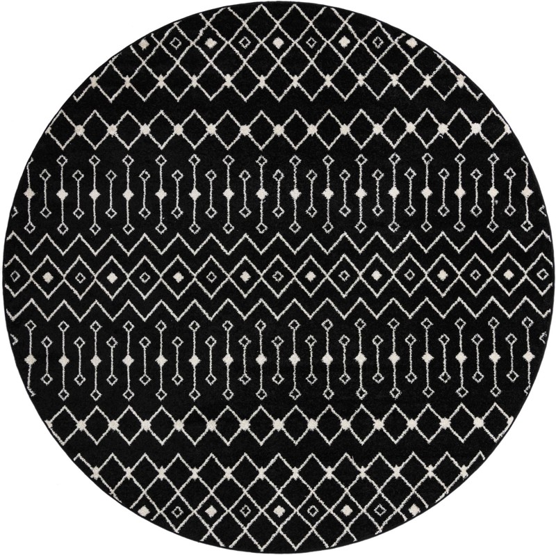 Boswell · Geometric trellis rug, black and white