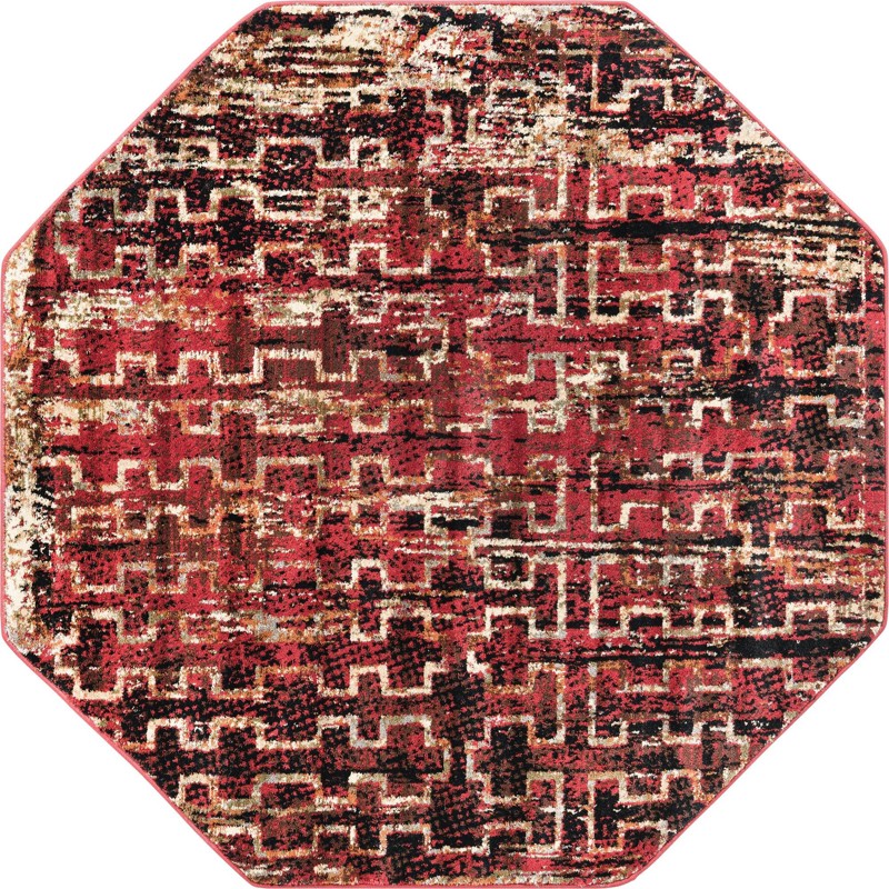 Phoebe · Geometric rug, burgundy