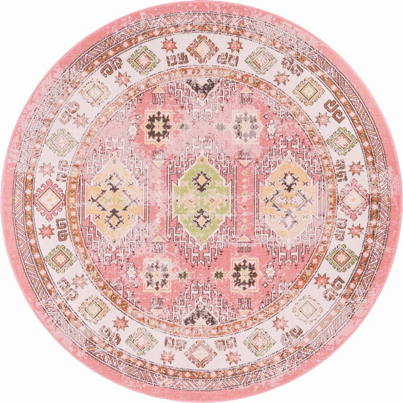 5' 3 x 5' 3 Wells · Border rug, rose